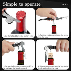 110 Pack Waiter Corkscrew Wine Openers Black Heavy Duty Hinges All in One Double Hinged Tools for Bartenders Servers Sommelier