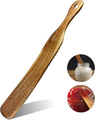 11" Acacia Wood Skinny Spurtle, Sourdough Baking Spatula for Nonstick Pans | Natural acacia wood skinny spurtle, non-scratch for nonstick pans, ideal sourdough starter & baking essential kitchen utensil