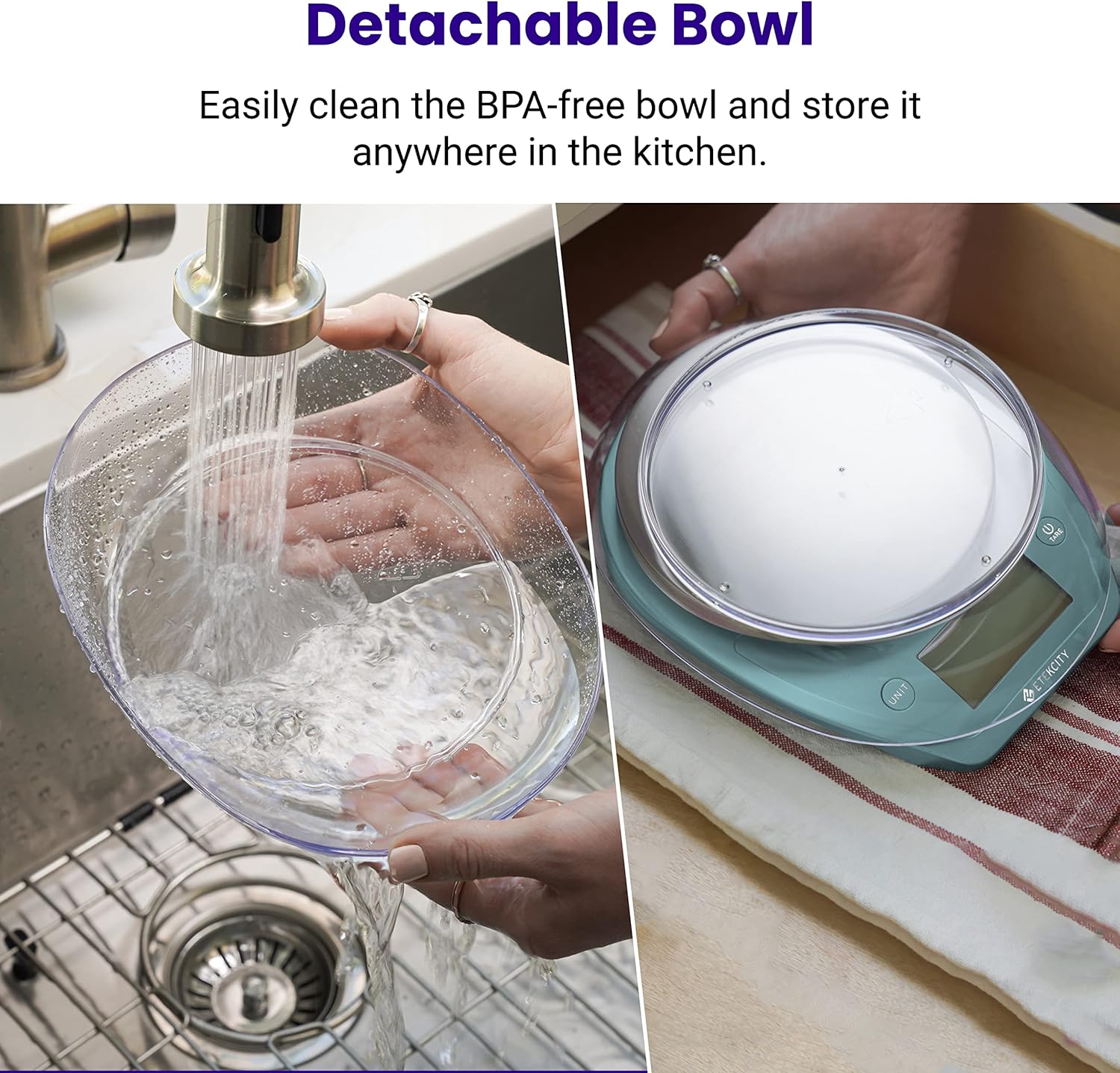 0.1g Food Kitchen Scale, Bowl, Digital Grams and Ounces for Weight Loss, Dieting, Baking, Cooking, and Meal Prep, 11lb/5kg, Stainless Steel Silver