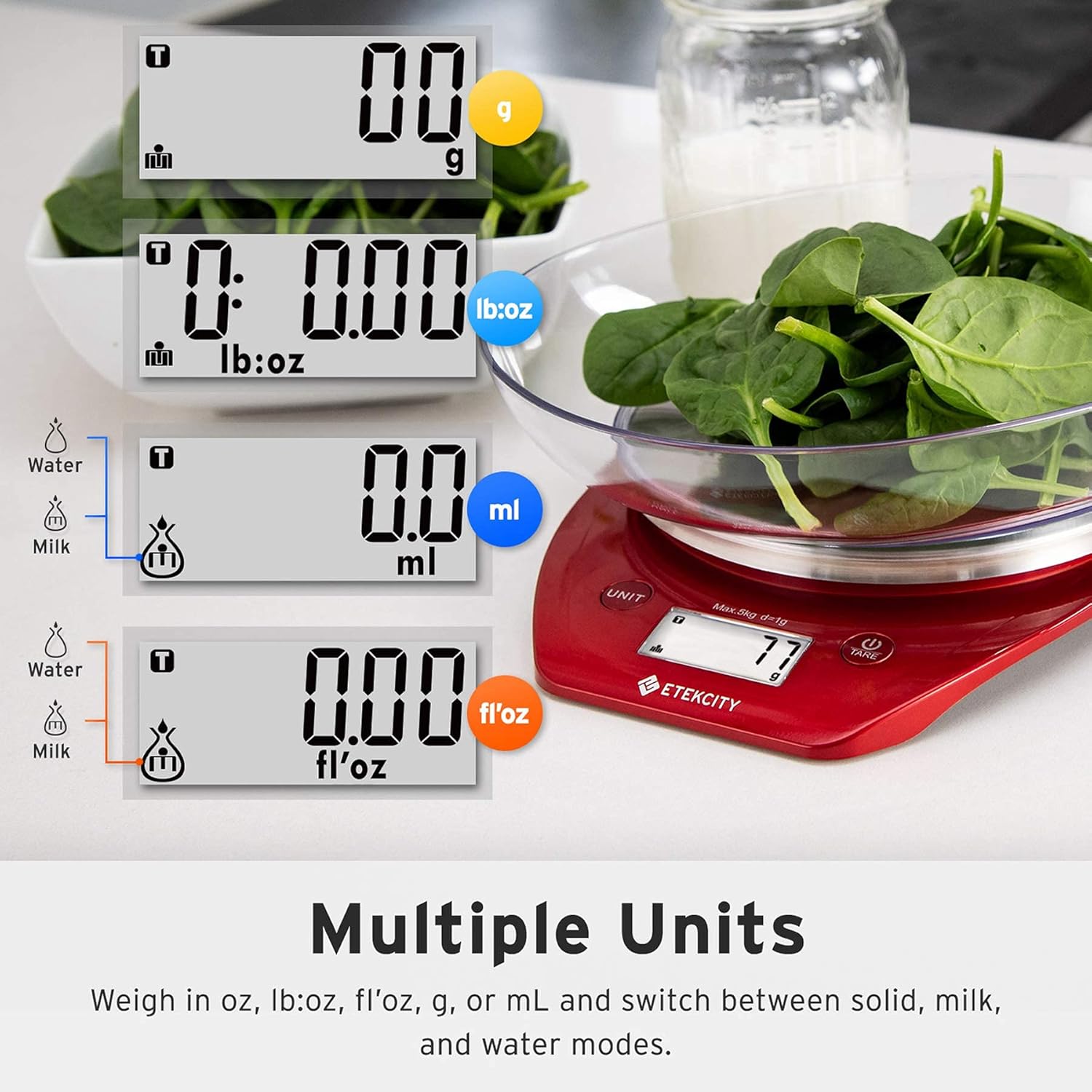 0.1g Food Kitchen Scale, Bowl, Digital Grams and Ounces for Weight Loss, Dieting, Baking, Cooking, and Meal Prep, 11lb/5kg, Stainless Steel Silver