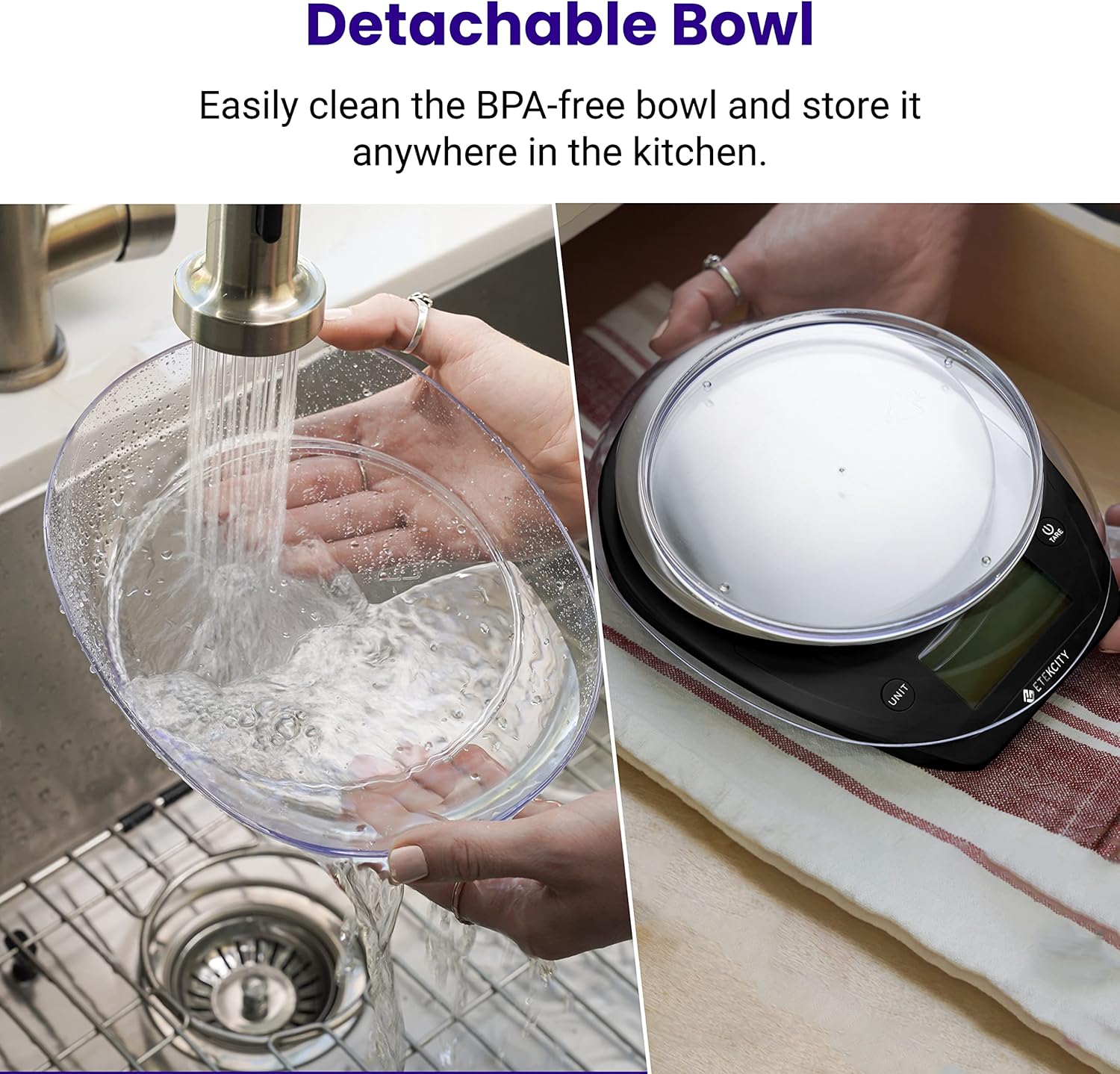 0.1g Food Kitchen Scale, Bowl, Digital Grams and Ounces for Weight Loss, Dieting, Baking, Cooking, and Meal Prep, 11lb/5kg, Stainless Steel Silver