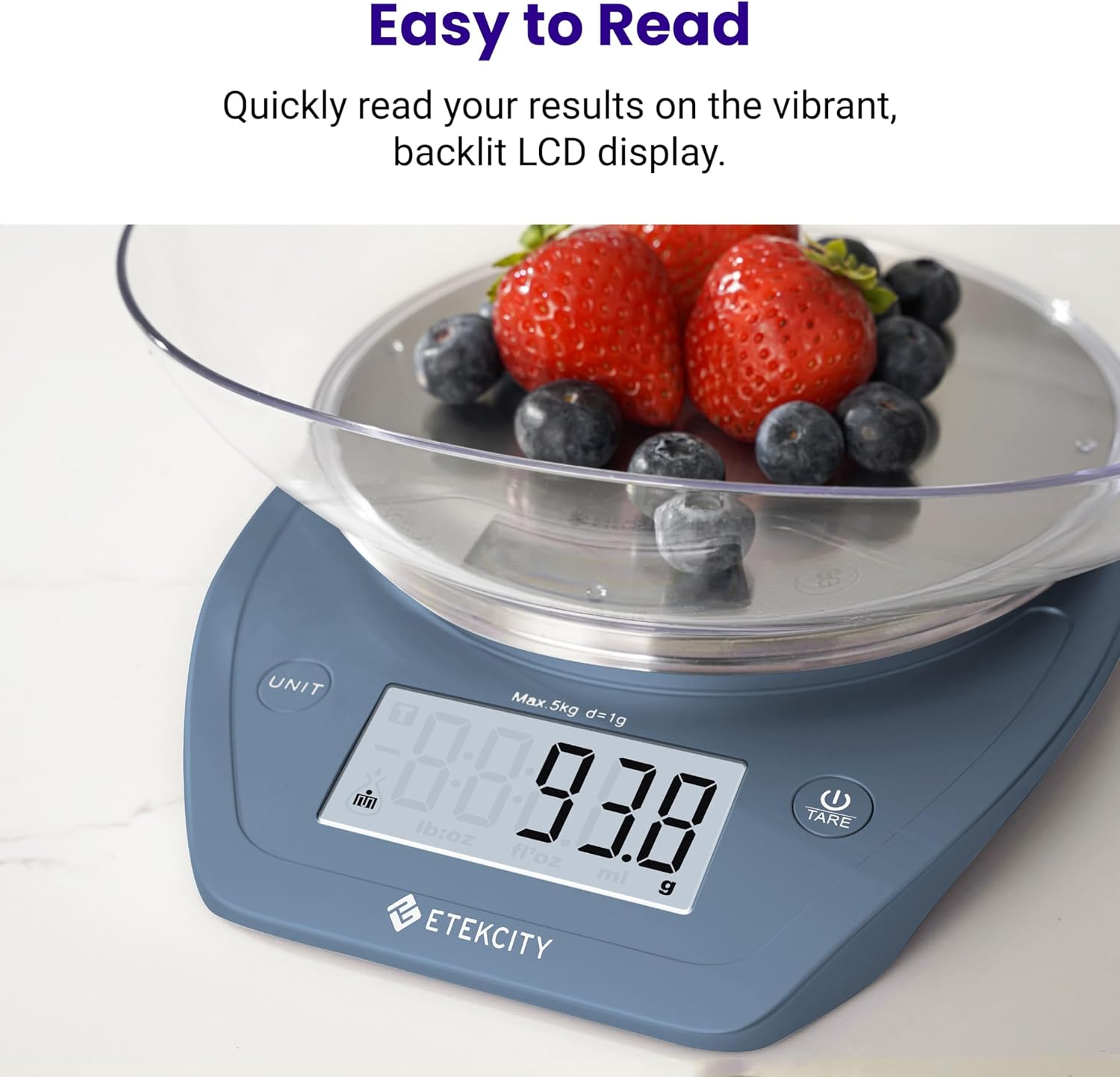 0.1g Food Kitchen Scale, Bowl, Digital Grams and Ounces for Weight Loss, Dieting, Baking, Cooking, and Meal Prep, 11lb/5kg, Stainless Steel Silver