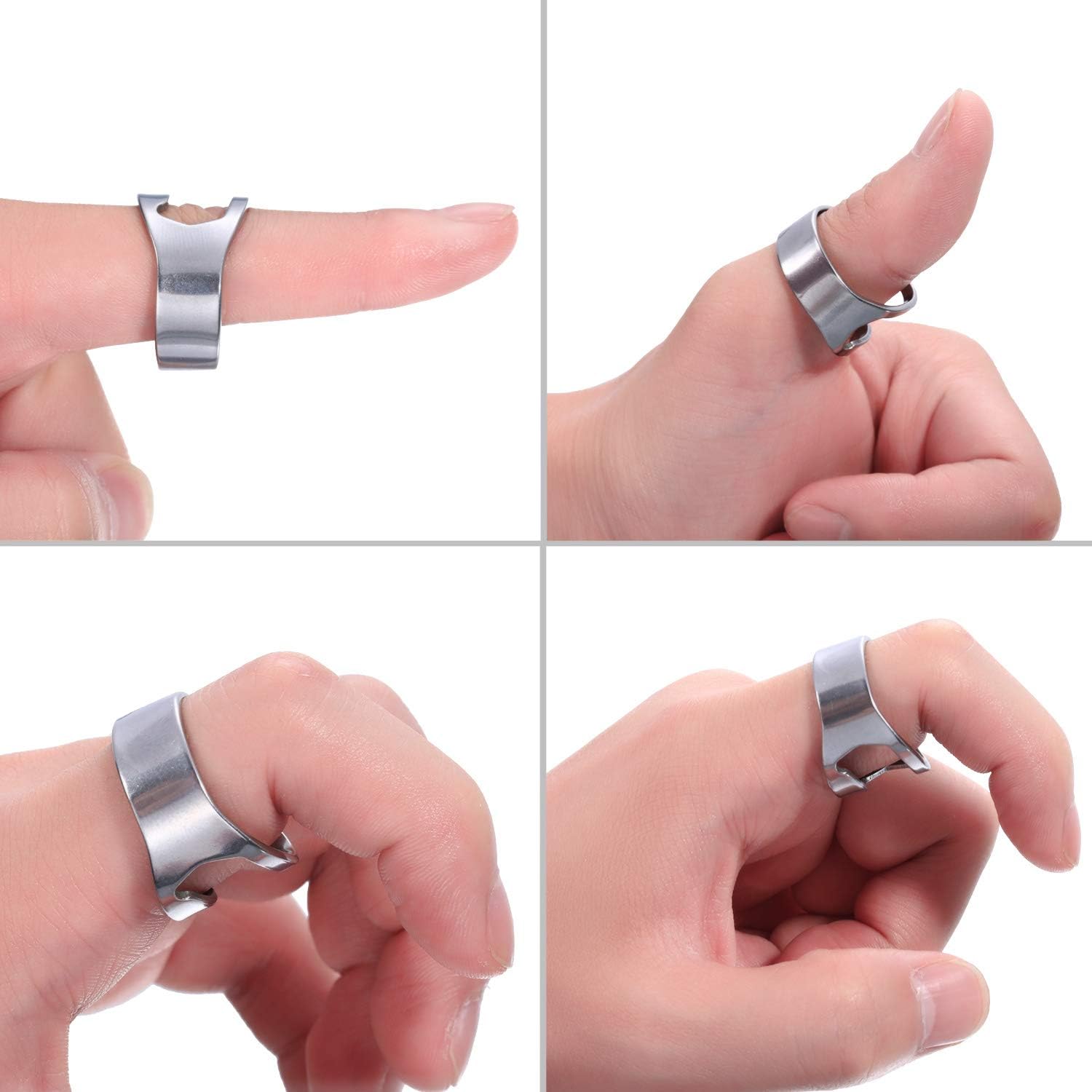 10 Pieces Bottle Opener Ring stainless Steel Beer Finger Bottle Opener Colorful for Party Present Supplies(Black,Silver,Red, Yellow, Blue)