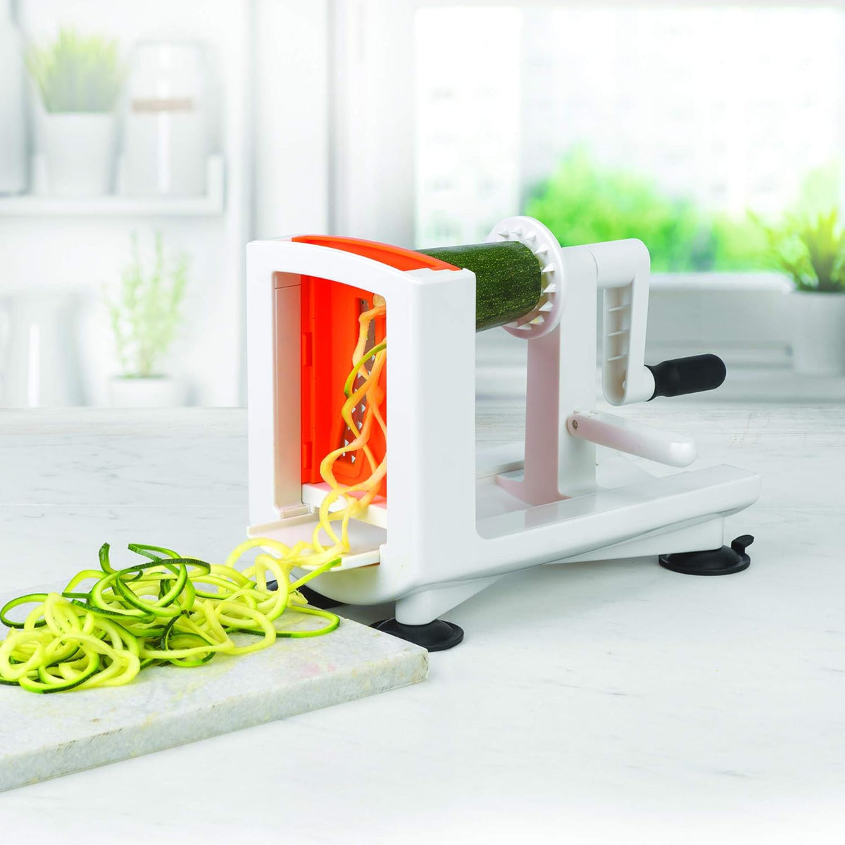 10806 Veggie Spiralizer with interchangeable blades, 6", White