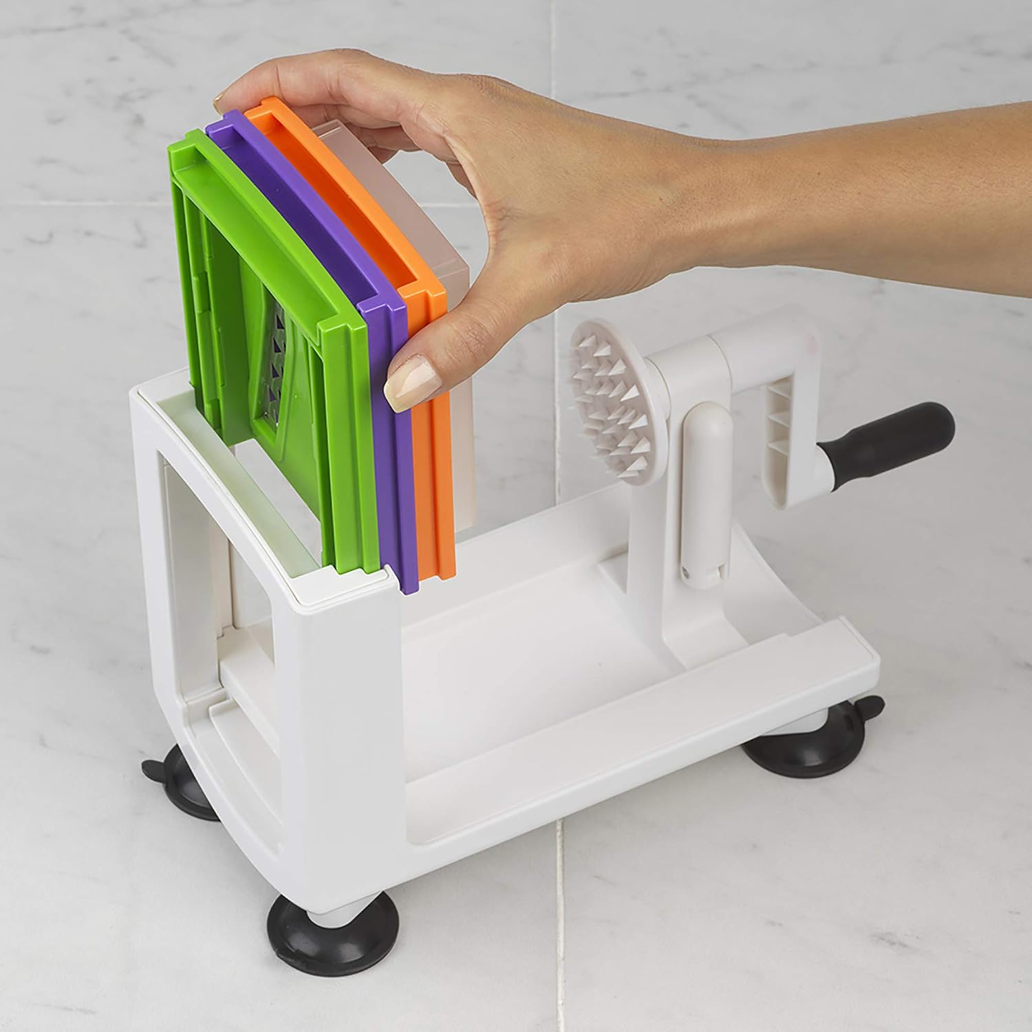 10806 Veggie Spiralizer with interchangeable blades, 6", White