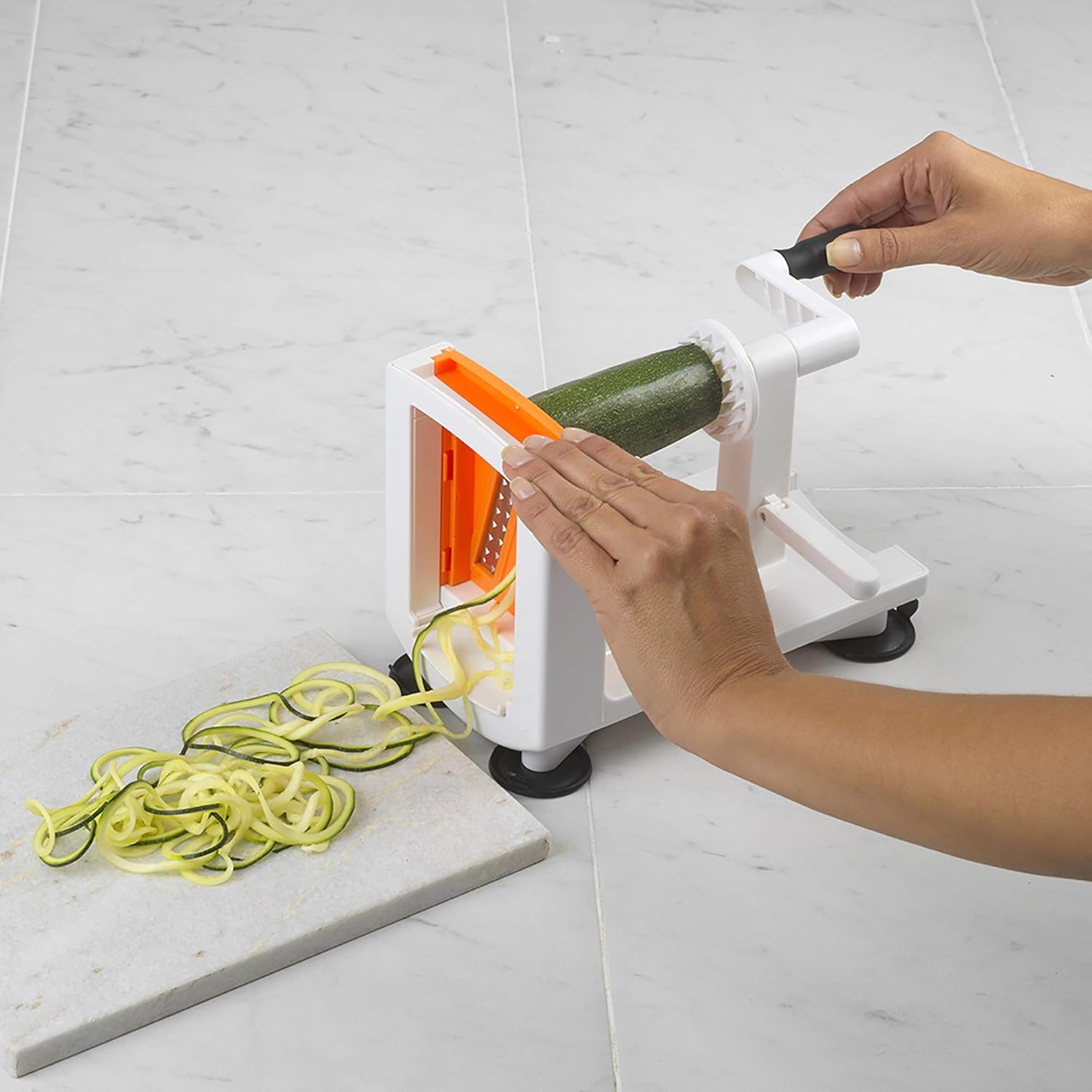 10806 Veggie Spiralizer with interchangeable blades, 6", White