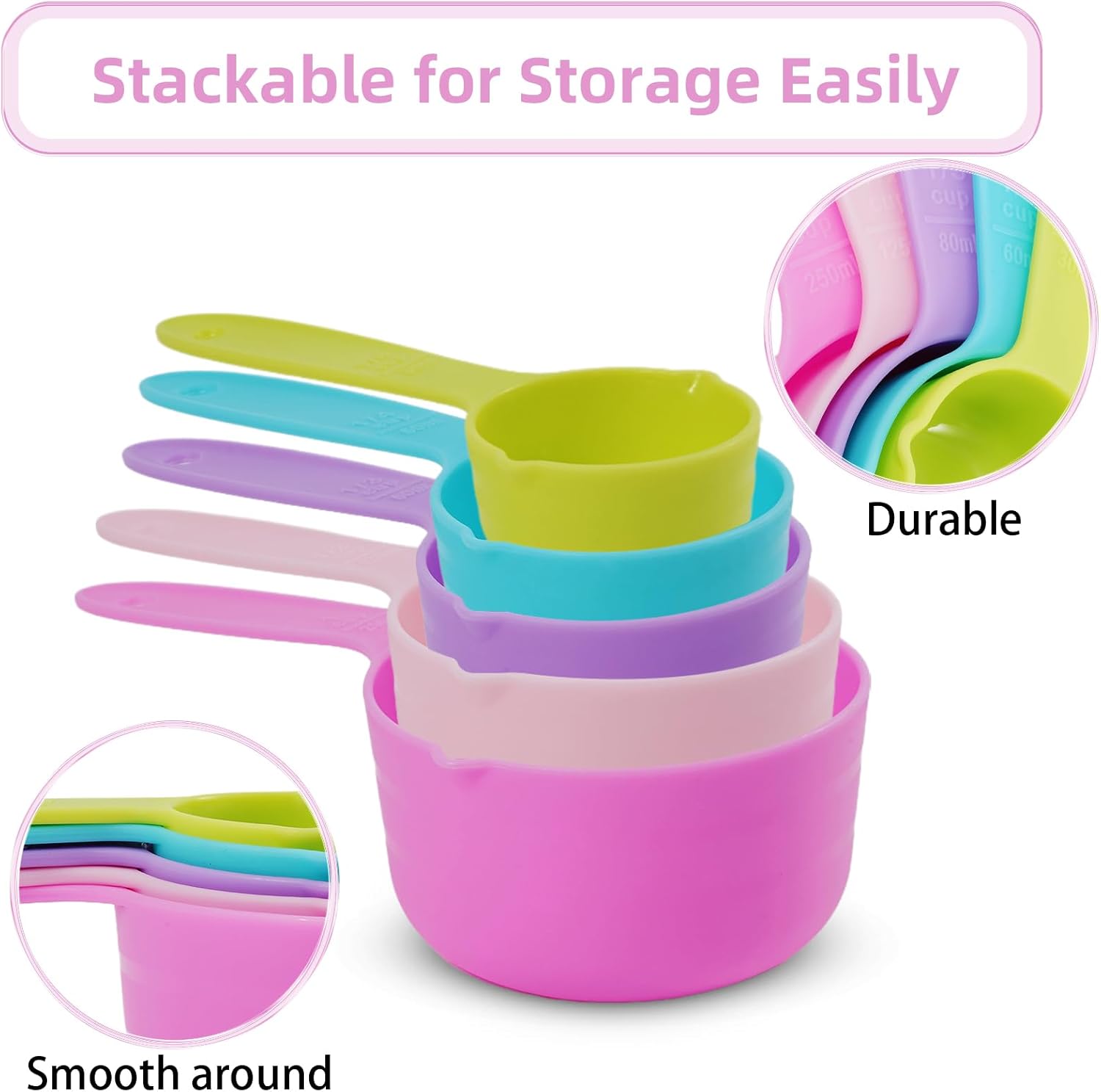 10PCS Measuring Spoons and Cups Set Stackable Nesting Cups Spoons for Cooking Baking Supplies, Kitchen Gadgets Essentials Tools
