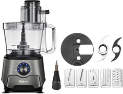 14-Cup Food Processor, 1000W Motor, Storage Drawer, Metallic Color | 7 Speeds, XL Bowl & Large Feed Chute, French Fry Cutter, Chop, Slice, Shred & Mix Veggies, Cheese & Meat for Family Meals
