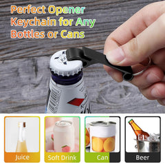 100 Pack Black Metal Bottle Opener Keychains, Tiny Beverage Opener Party Favor (Black, 100Pcs)