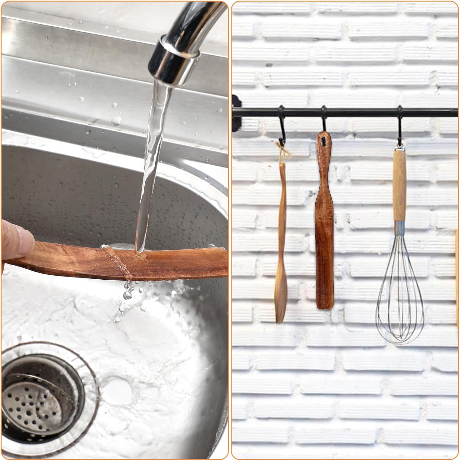 11Inch Skinny Wooden Spurtle Spatula Sourdough Mixer Bread Stirring Spatula Wood Utensil Tool Flat Stirring Stick Bread Spatulas for Dough Cooking Spreading Baking Whisking Mixing Jar Scraping