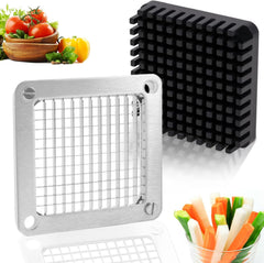 1/4" Replacement Dicer Chopper Blade with Pusher Block | Stainless Steel Commercial Vegetable Chopper Replacement Blade, Uniform Cuts for Onion Dicer Tomato Dicer French Fries Cutter