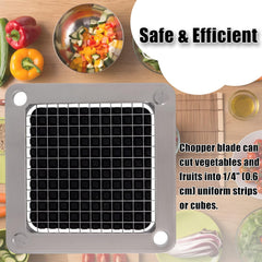 1/4" Replacement Dicer Chopper Blade with Pusher Block | Stainless Steel Commercial Vegetable Chopper Replacement Blade, Uniform Cuts for Onion Dicer Tomato Dicer French Fries Cutter