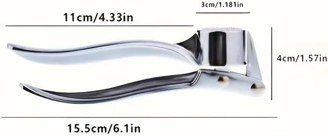 1 Piece Metal Garlic Press, Manual Ginger Crusher, Multi-Functional Kitchen Tool