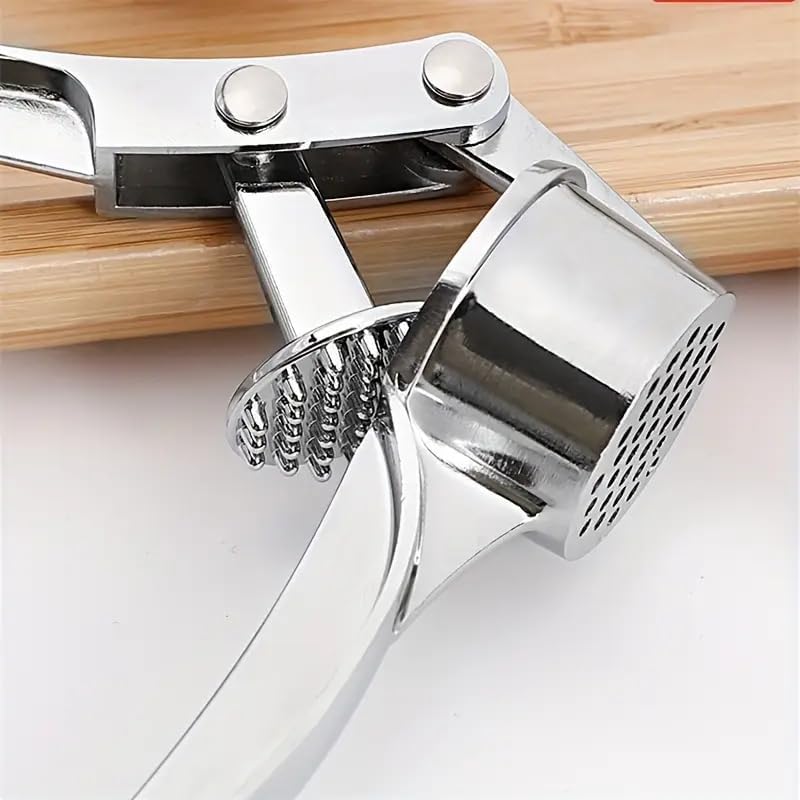1 Piece Metal Garlic Press, Manual Ginger Crusher, Multi-Functional Kitchen Tool