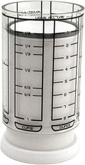 1 Cup Adjust-A-Cup, Plastic, White | Plunger Measuring Cup | Measures Between 1/8 Cup to 1 Cup | Includes Conversions | Kitchen Gadget | Measures Solids & Liquids