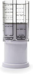 1 Cup Adjust-A-Cup, Plastic, White | Plunger Measuring Cup | Measures Between 1/8 Cup to 1 Cup | Includes Conversions | Kitchen Gadget | Measures Solids & Liquids