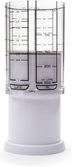 1 Cup Adjust-A-Cup, Plastic, White | Plunger Measuring Cup | Measures Between 1/8 Cup to 1 Cup | Includes Conversions | Kitchen Gadget | Measures Solids & Liquids
