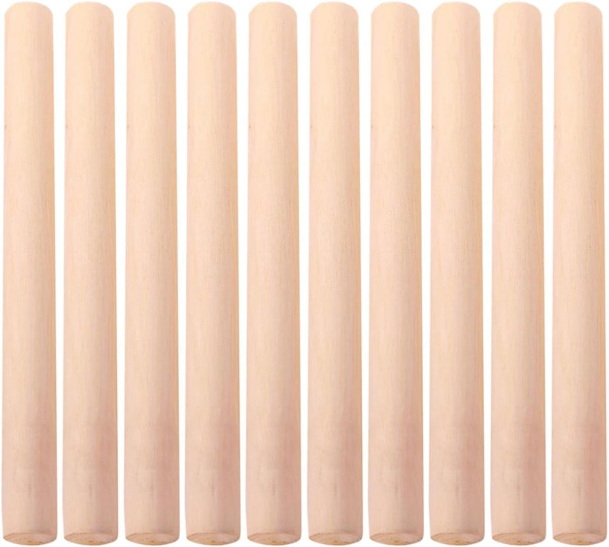 10pcs Rolling Pin Wooden Dough Roller 10.61 In | Smooth non-stick surface, for dumplings, pastry, pizza