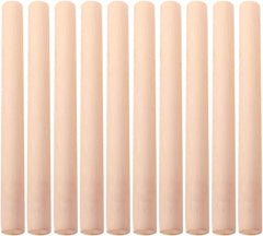 10pcs Rolling Pin Wooden Dough Roller 10.61 In | Smooth non-stick surface, for dumplings, pastry, pizza