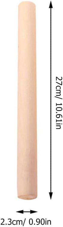 10pcs Rolling Pin Wooden Dough Roller 10.61 In | Smooth non-stick surface, for dumplings, pastry, pizza