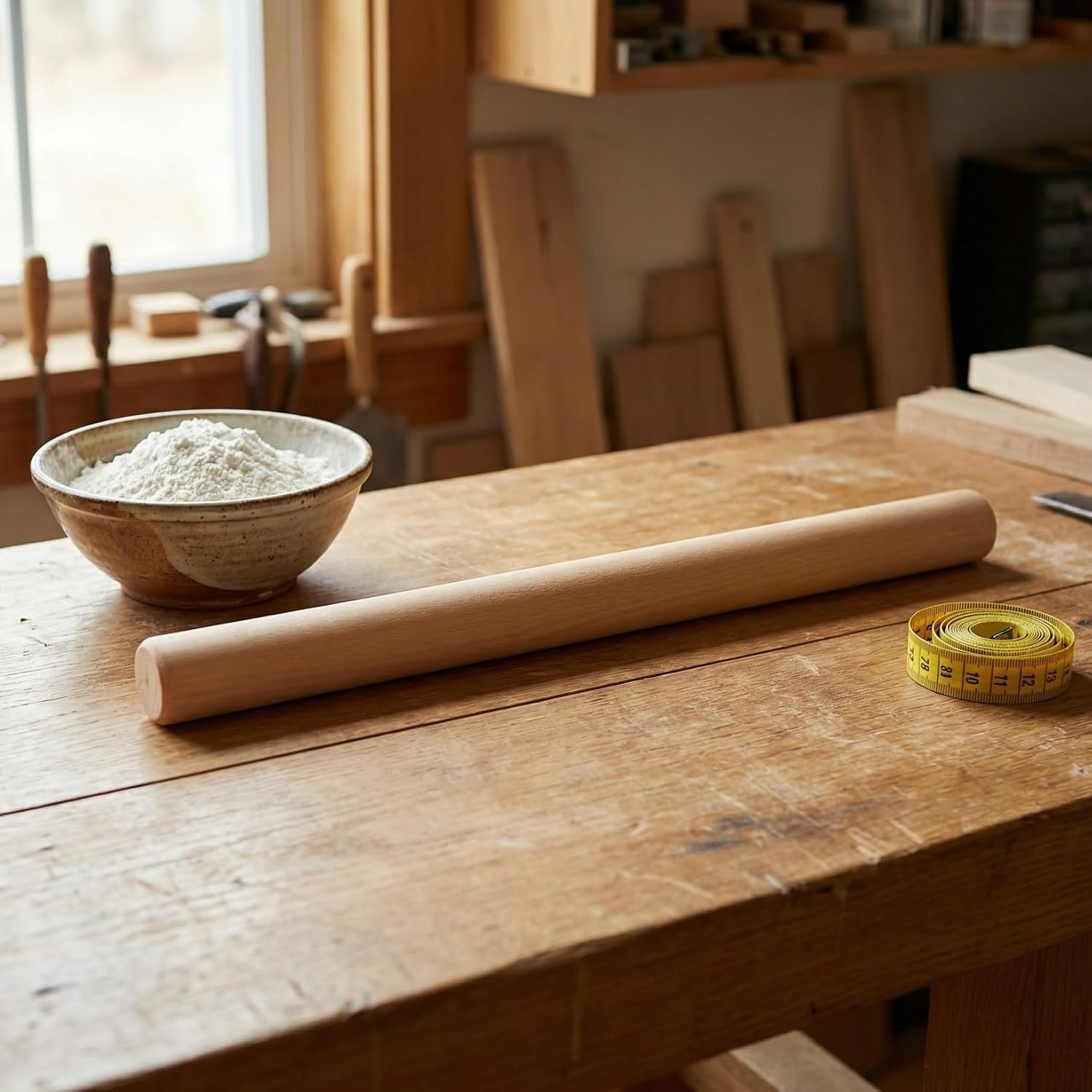 10pcs Rolling Pin Wooden Dough Roller 10.61 In | Smooth non-stick surface, for dumplings, pastry, pizza