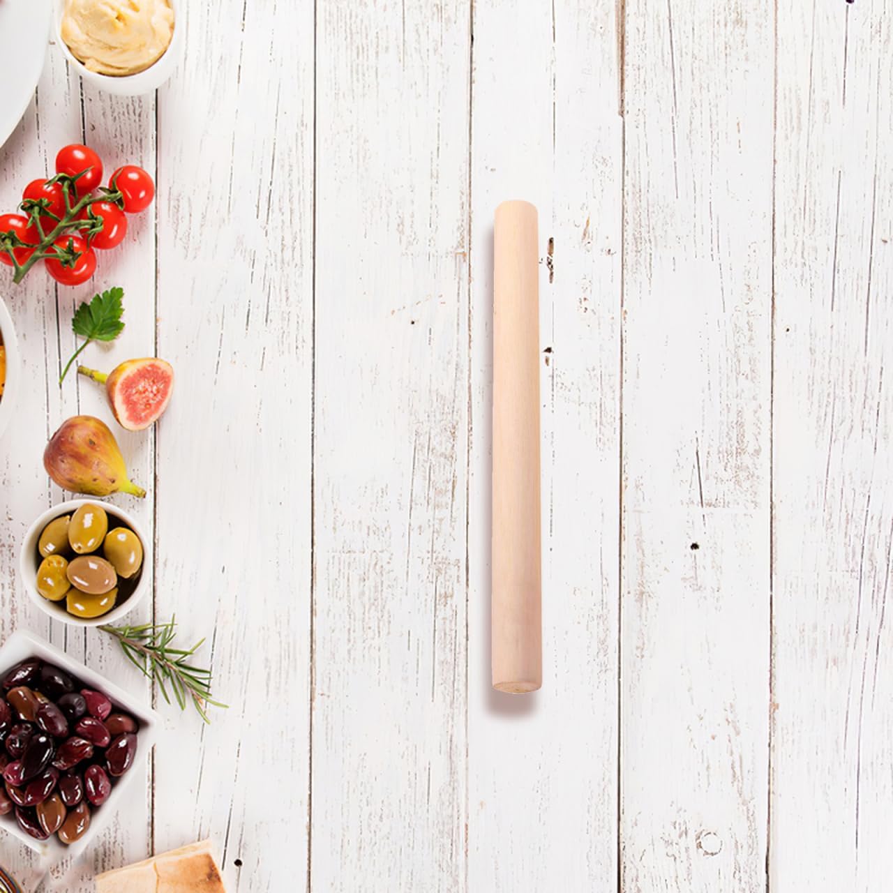 10pcs Rolling Pin Wooden Dough Roller 10.61 In | Smooth non-stick surface, for dumplings, pastry, pizza