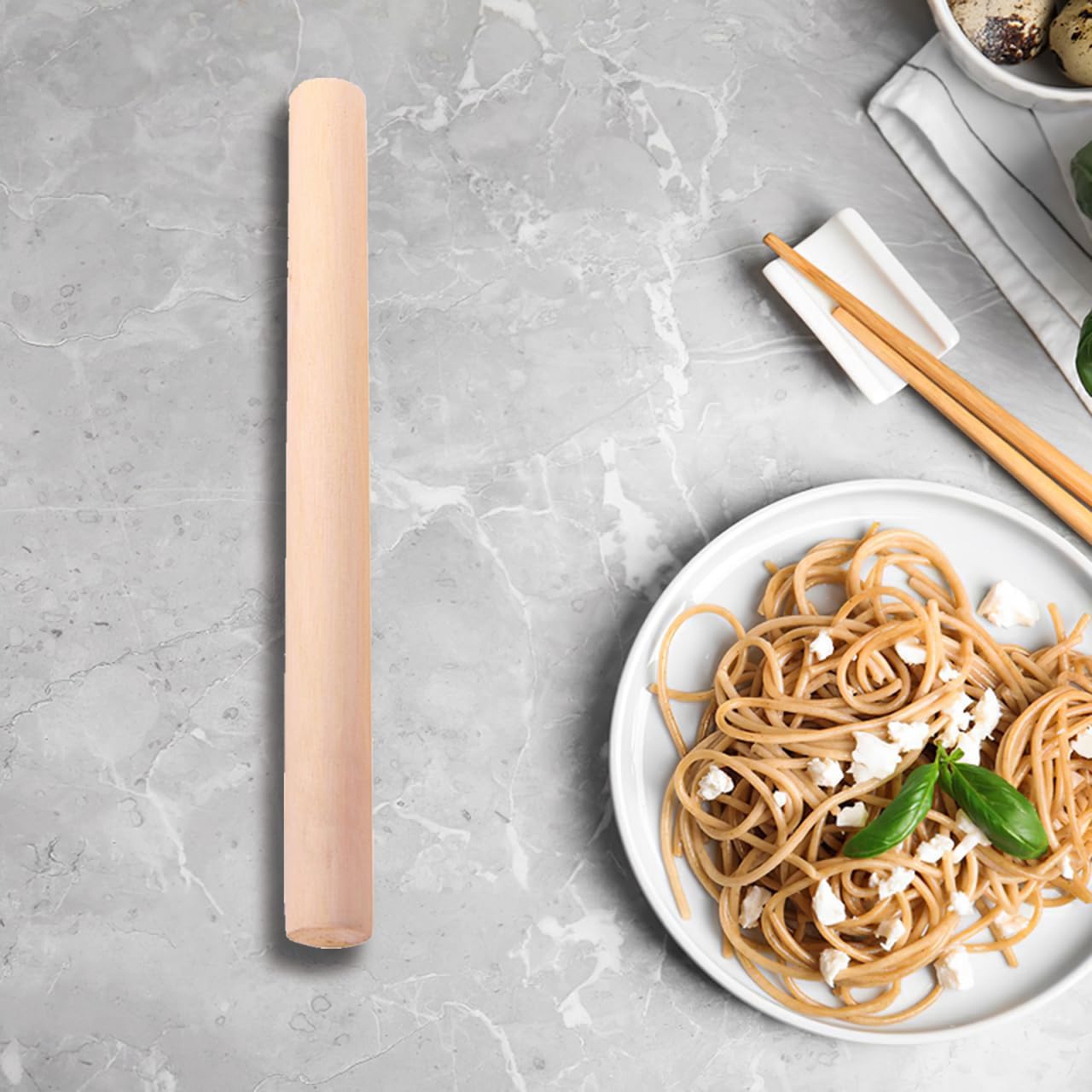 10pcs Rolling Pin Wooden Dough Roller 10.61 In | Smooth non-stick surface, for dumplings, pastry, pizza