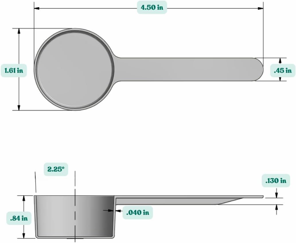 1 Teaspoon (1/3 Tablespoon | 5 mL) Long Handle Plastic Measuring Spoon for Coffee, Protein Powder, Pet Food, Spices, Grains, Dry Goods – Food-Grade BPA-Free (Pack of 25) - Colors B