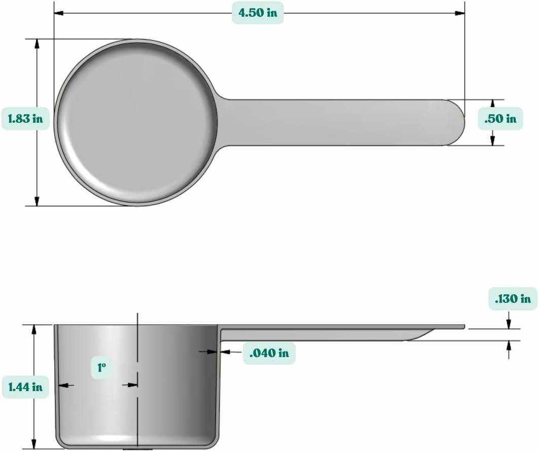 1 Teaspoon (1/3 Tablespoon | 5 mL) Long Handle Plastic Measuring Spoon for Coffee, Protein Powder, Pet Food, Spices, Grains, Dry Goods – Food-Grade BPA-Free (Pack of 25) - Colors B