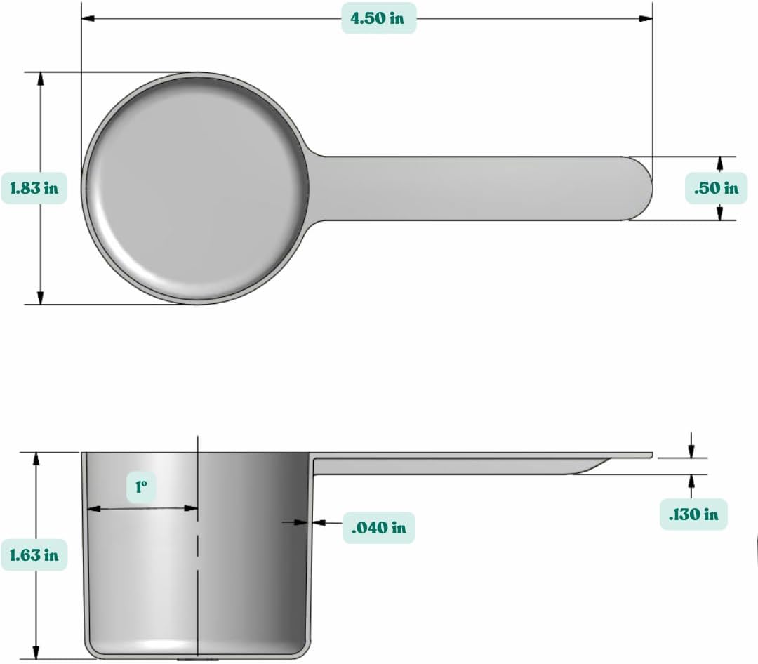 1 Teaspoon (1/3 Tablespoon | 5 mL) Long Handle Plastic Measuring Spoon for Coffee, Protein Powder, Pet Food, Spices, Grains, Dry Goods – Food-Grade BPA-Free (Pack of 25) - Colors B