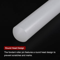 13 Inch x 0.98 Inch PP Plastic Non-Stick Fondant Rolling Pin - Dough Roller for Cookie, Pastry, Pizza, Clay - Kitchen Decorating Tools