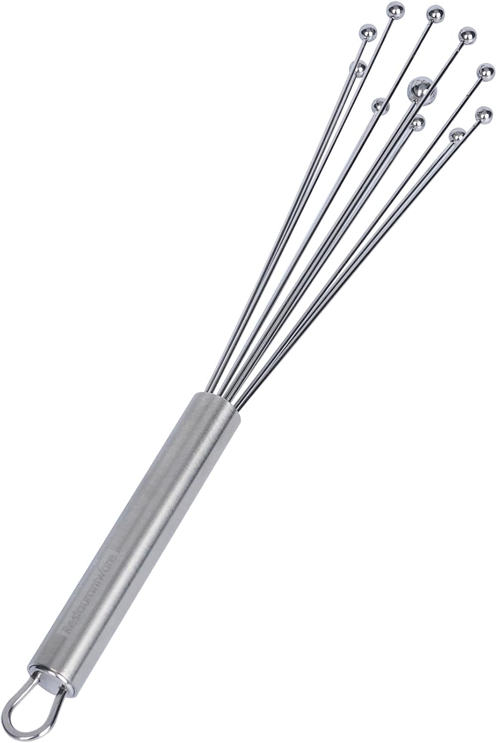 10.5 in Stainless Steel Ball Whisk - German Standard Egg Beater with Ergonomic Handle, Dishwasher Safe - Manual Mixer Cooking Whisk for Baking, Stirring, Sauces, Beating