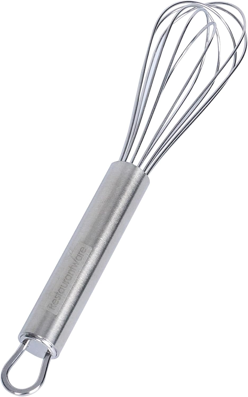10.5 in Stainless Steel Ball Whisk - German Standard Egg Beater with Ergonomic Handle, Dishwasher Safe - Manual Mixer Cooking Whisk for Baking, Stirring, Sauces, Beating