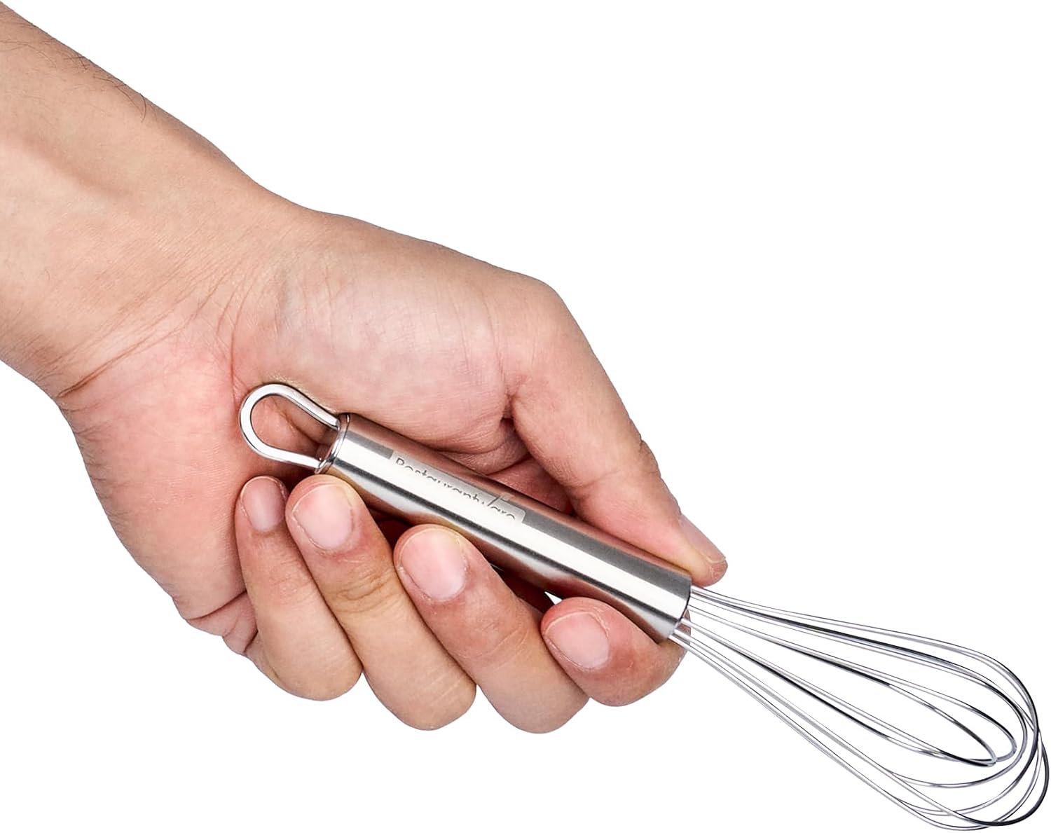 10.5 in Stainless Steel Ball Whisk - German Standard Egg Beater with Ergonomic Handle, Dishwasher Safe - Manual Mixer Cooking Whisk for Baking, Stirring, Sauces, Beating