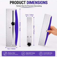 12 Inch Stainless Steel Cake Scraper, Leveler and Smoother, Icing Spatula, Perfect Tool for Icing, Frosting, Cream Edge. Adjustable Kitchen Spatula for Mousse, Cheese & Cream Cake