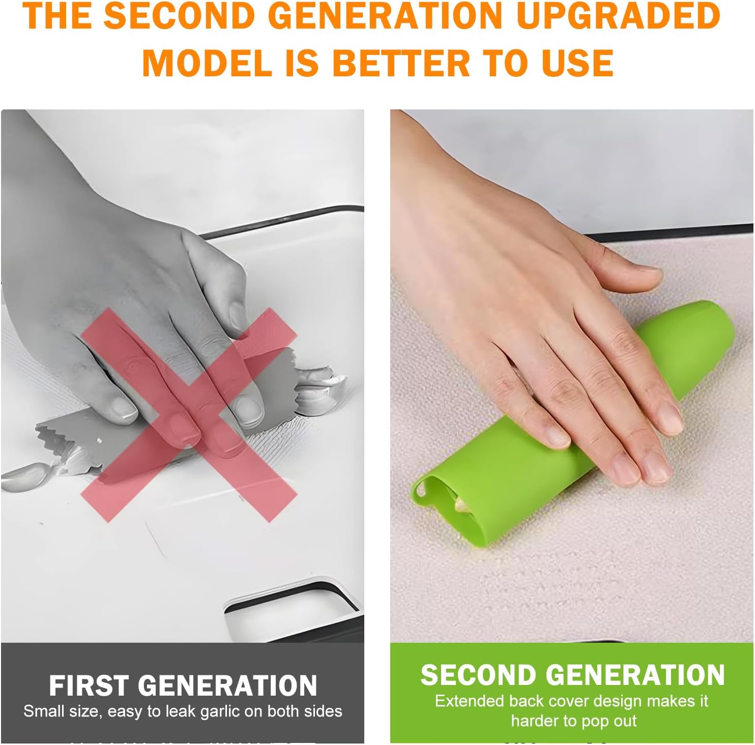 10er Pack Garlic Peelers Tube Rollers Peel Remover,Garlic Peeler Silicone Garlic Peel Remover Roller, Garlic Roller Peeling Tube Tool for Useful Kitchen Tools (Green)