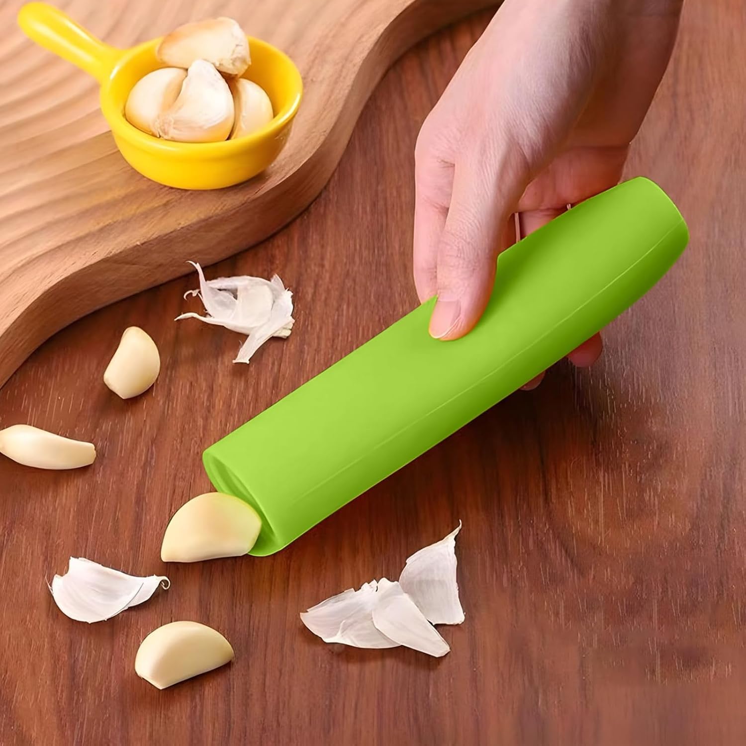 10er Pack Garlic Peelers Tube Rollers Peel Remover,Garlic Peeler Silicone Garlic Peel Remover Roller, Garlic Roller Peeling Tube Tool for Useful Kitchen Tools (Green)