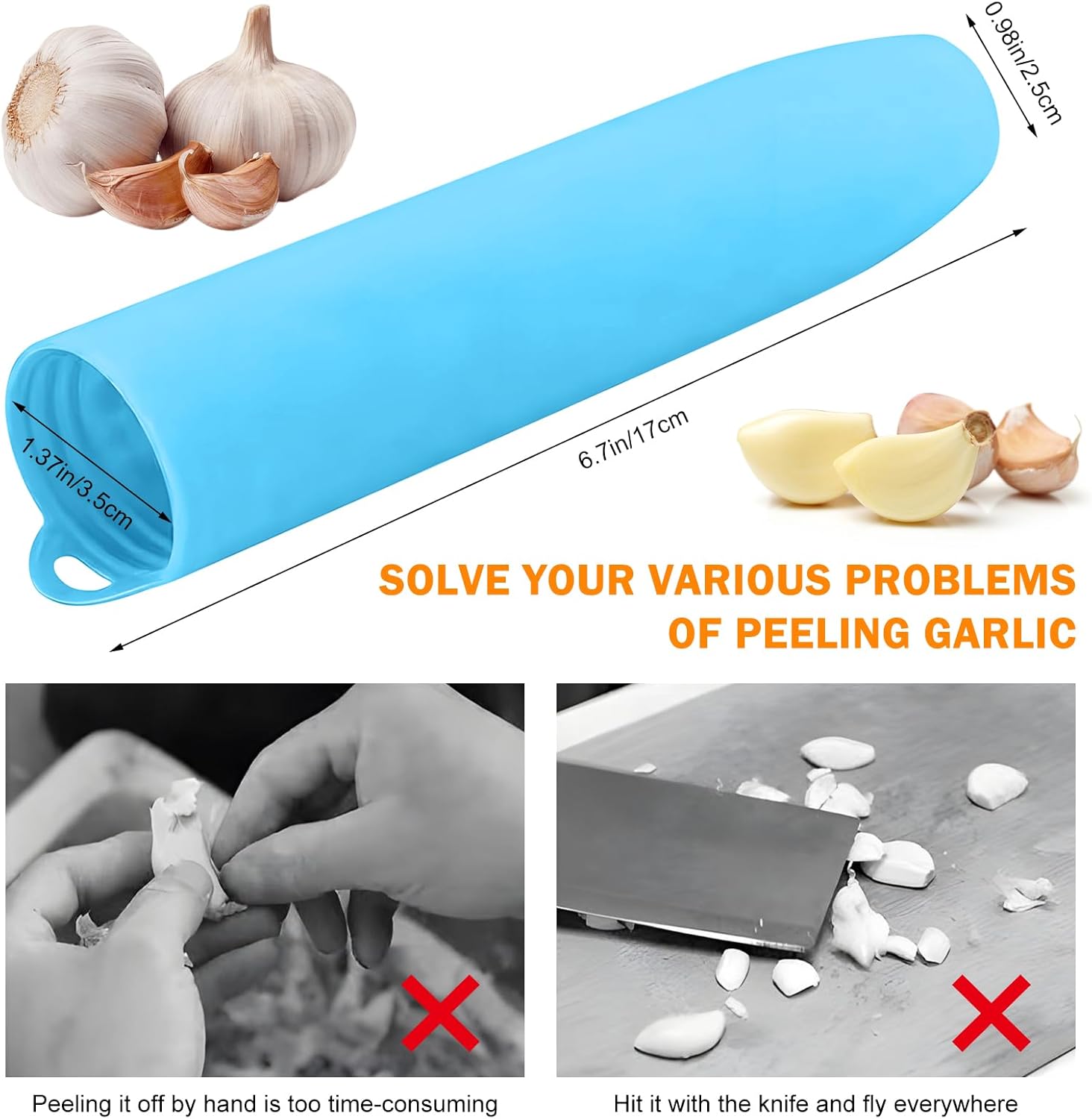 10er Pack Garlic Peelers Tube Rollers Peel Remover,Garlic Peeler Silicone Garlic Peel Remover Roller, Garlic Roller Peeling Tube Tool for Useful Kitchen Tools (Green)