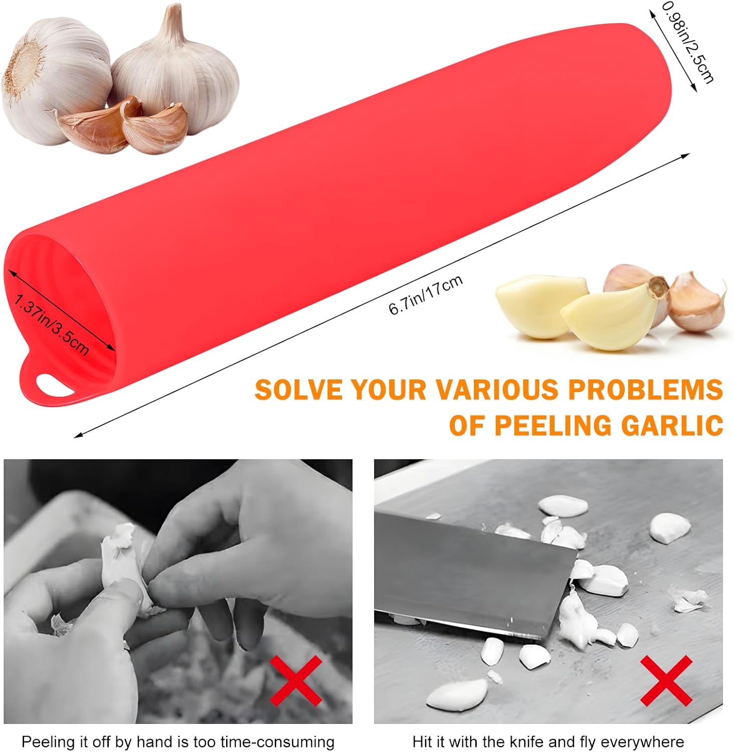 10er Pack Garlic Peelers Tube Rollers Peel Remover,Garlic Peeler Silicone Garlic Peel Remover Roller, Garlic Roller Peeling Tube Tool for Useful Kitchen Tools (Green)