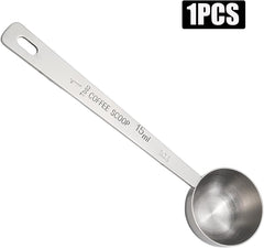 1 Pcs Silver Stainless Steel Coffee Scoop, Long Handle Measuring Scooper, 5.7in Spoon for Ground Bean/Powder/Espresso/Coffee Making/Home Baristas