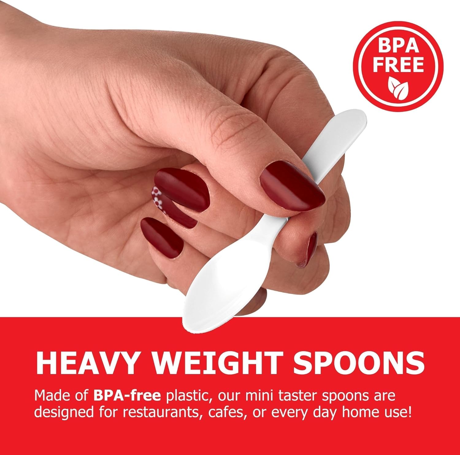 1000 Count 3-Inch Plastic Mini Taster Spoons - Perfect for Sampling, Desserts, and Parties, Disposable and Durable Utensils