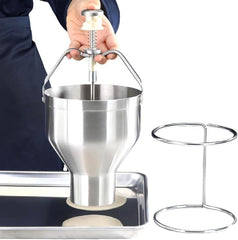 1 Pack Pancake Batter Dispenser with Stand, 88 Ounce Heavy Gauge 10GA Aluminum Body, Precise Portion Control Dial Setting for Pancakes Cupcakes Crepes Donuts Biscuits Muffins